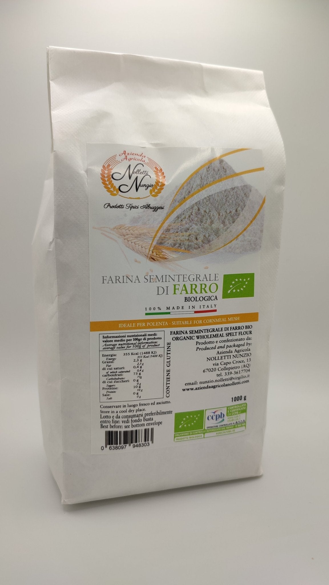 Farina semi integrale di Farro BIO 1 kg - Shop Azienda Agricola Nunzio Nolletti
