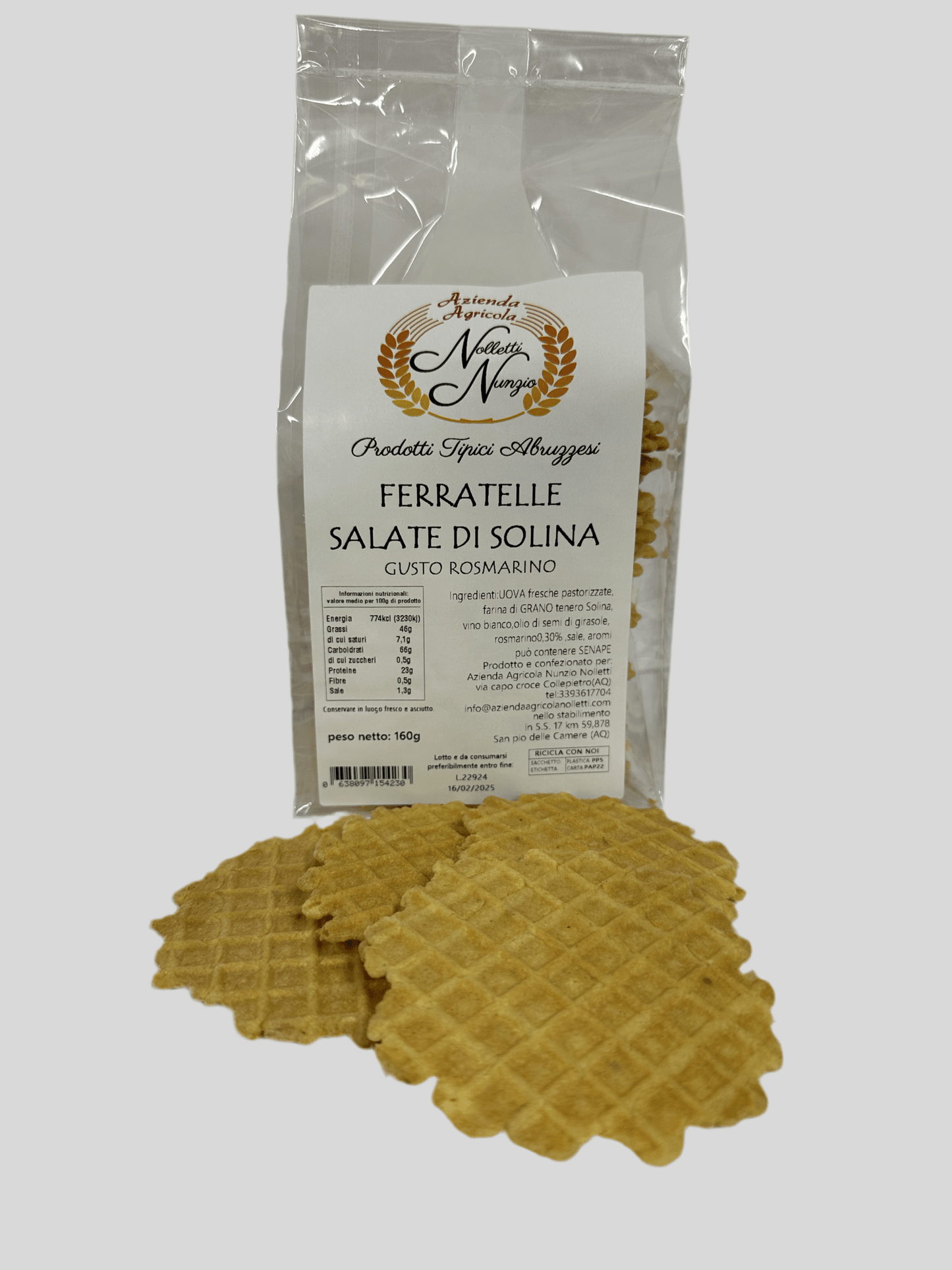 Ferratelle salate di Solina gusto rosmarino 150g - Shop Azienda Agricola Nunzio Nolletti