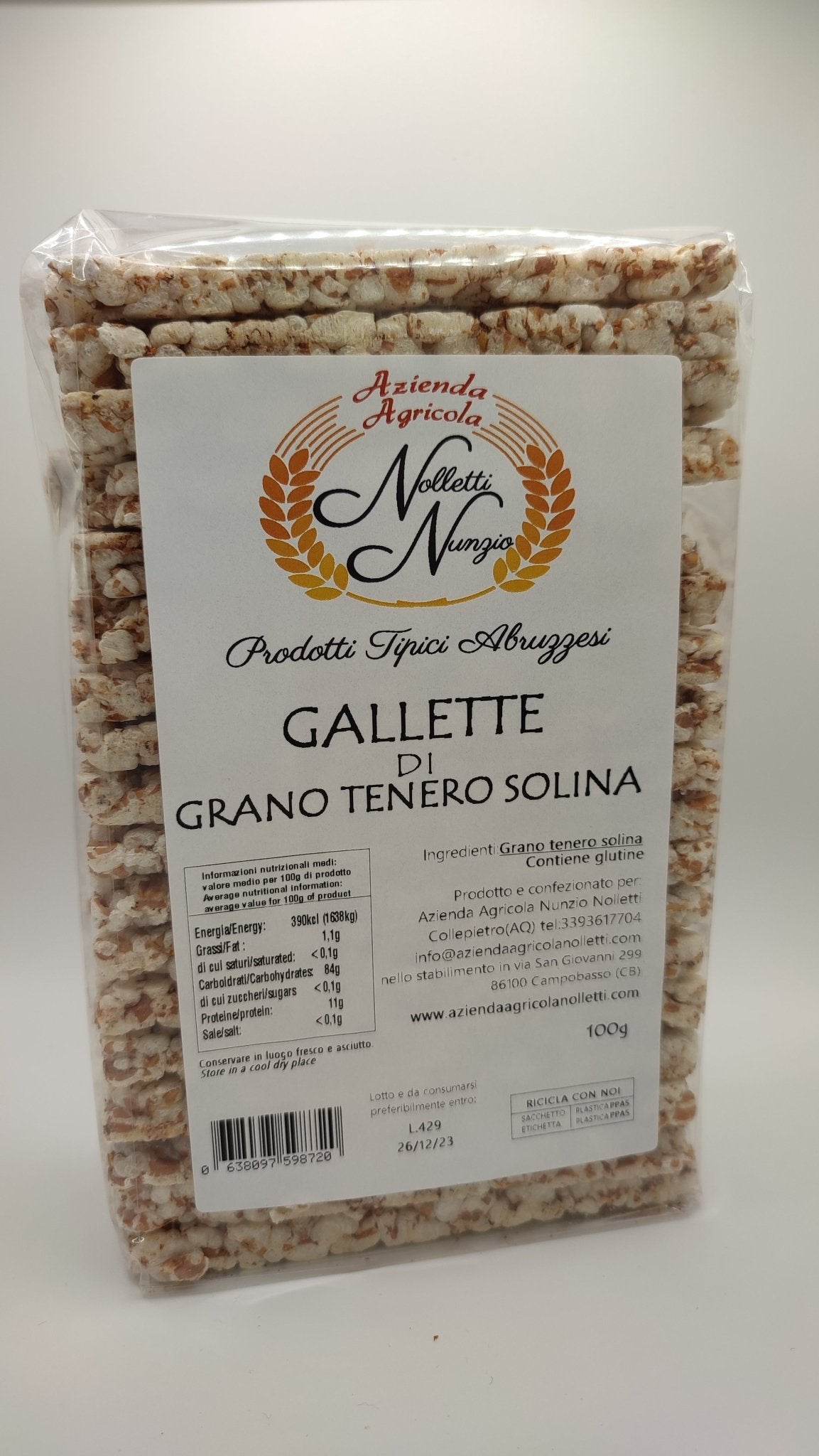 Gallette di Grano Tenero Solina 100g - Shop Azienda Agricola Nunzio Nolletti