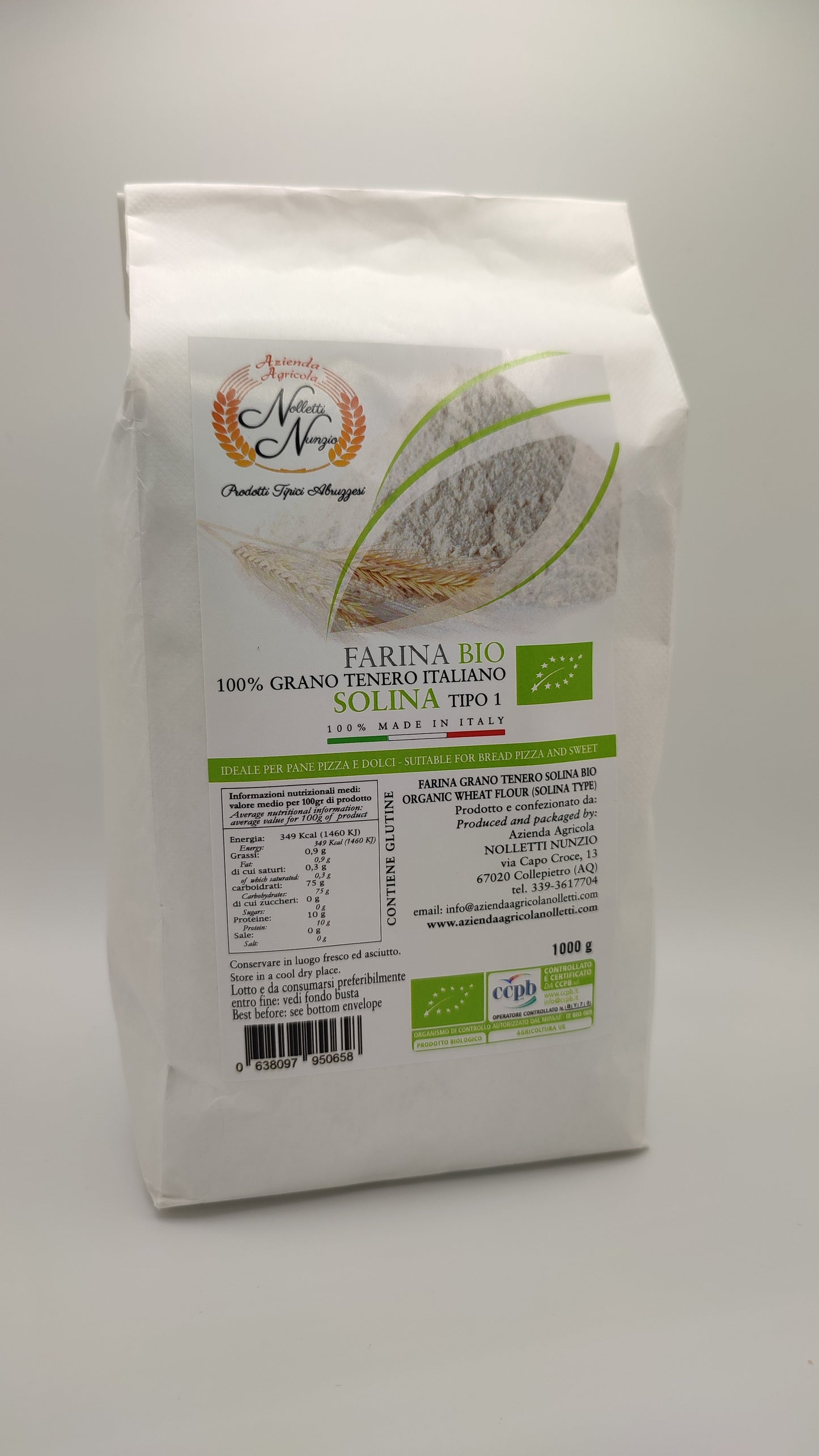 Farina di Grano Tenero Solina Tipo 1 BIO 1kg – Shop Azienda Agricola Nunzio  Nolletti