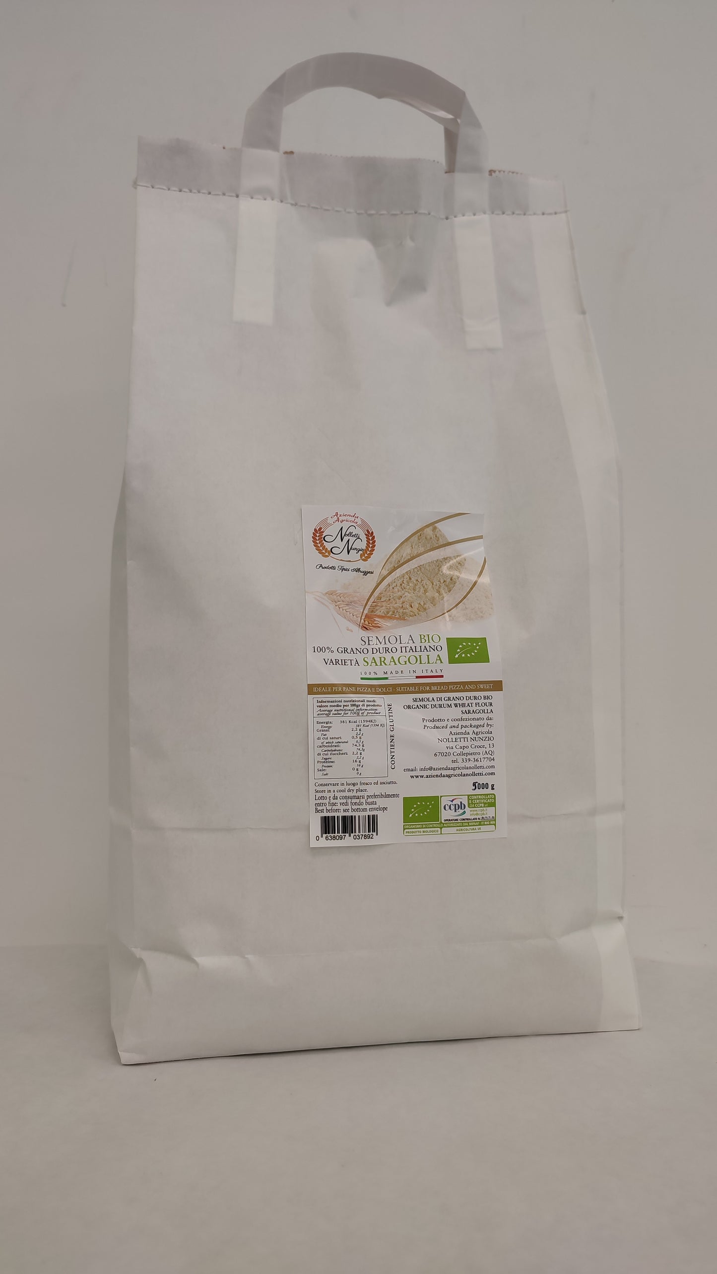 Semola di Grano Duro Saragolla BIO 5 kg